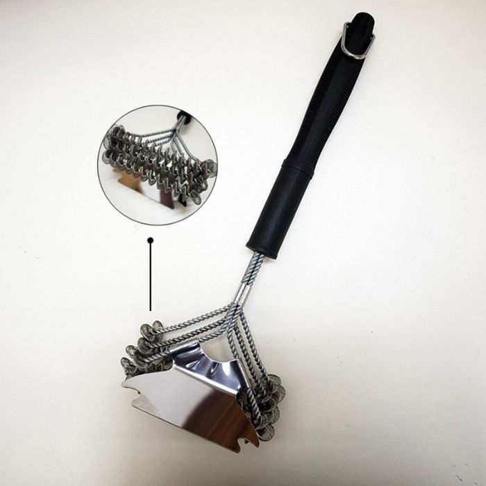 18? safe bbq grill brush 3 in1 head cleaner supplier